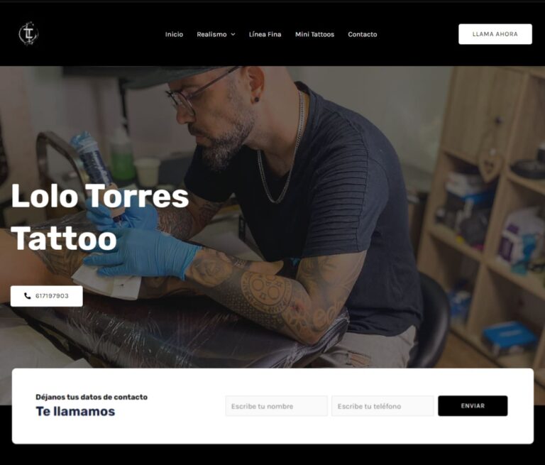 Presentación para sitio web www.lolotorrestattoo.com