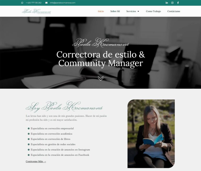 Presentación para sitio web www.pavlakocmanova.com