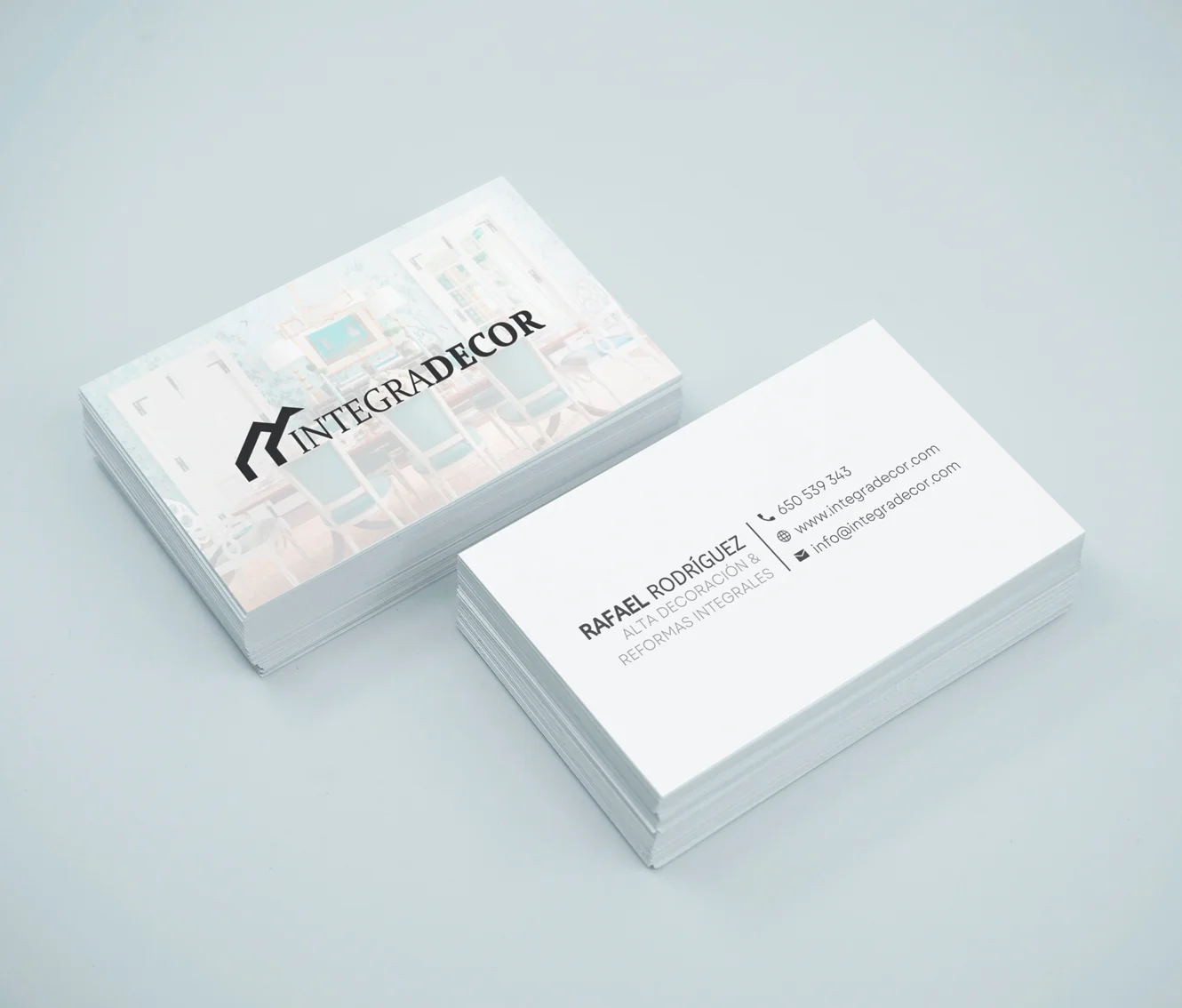 diseño de tarjetas de visita para integradecor Salamanca