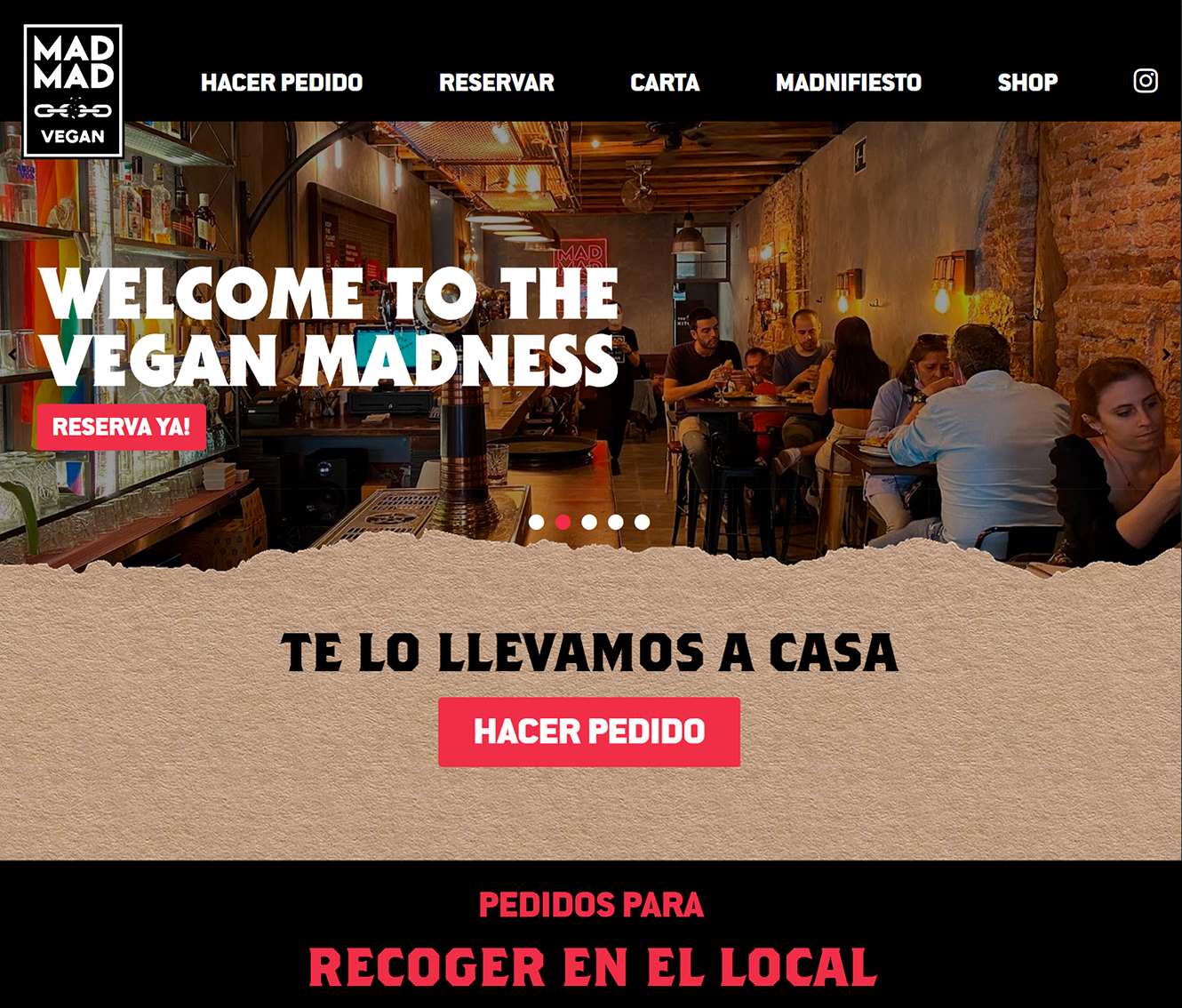 diseño web para restaurante vegano